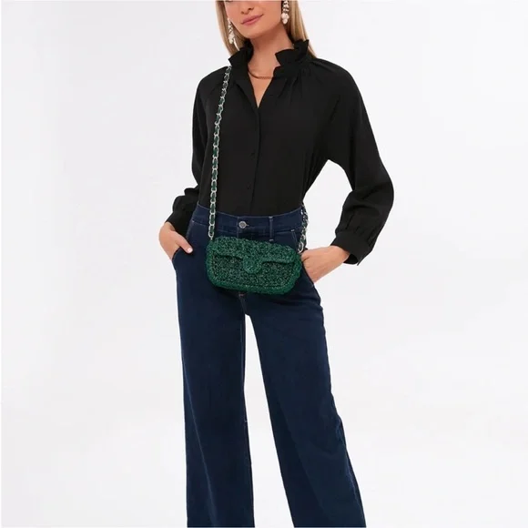 New Without Tags Tuckernuck Pomander Place Harlee Ruffle Collar Blouse Sz M - Picture 2 of 13